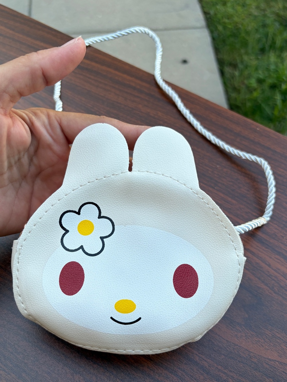 My Melody Inspired Cream Mini Crossbody Purse Flower Charm